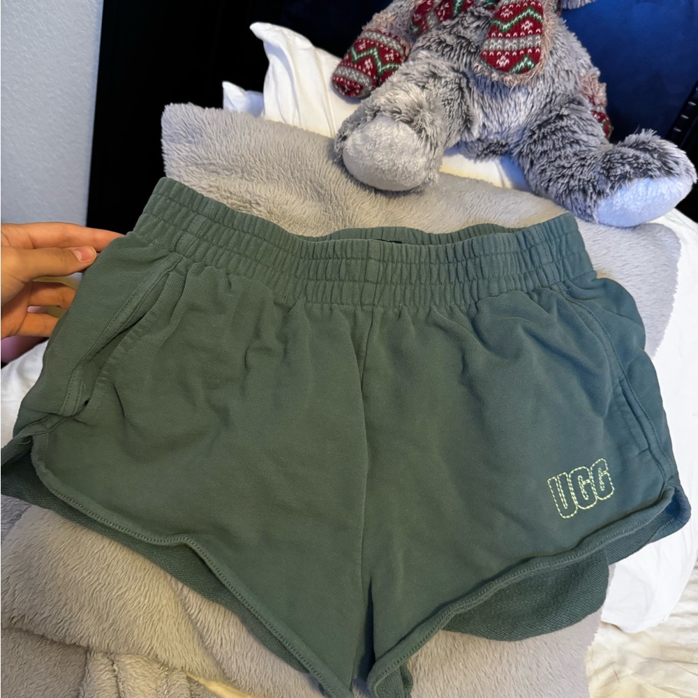 UGG Olive Fleece Lounge Shorts - Picture 1 of 3